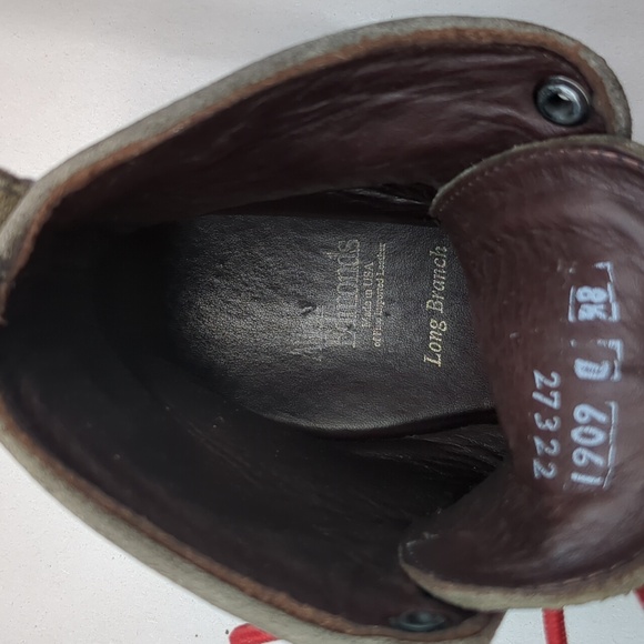 Allen Edmonds Long Branch Wingtip Leather Boots Red Laces Size 8.5 Gray - Picture 9 of 10